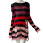 Sweater Women Stripe Ripped Pullover Mid-length Punk Loose Openwork Knitwear Top Trending Aesthetic Purple Sweater Dress Jumper