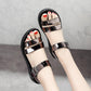 Summer Flat-bottomed Schoolgirl Sandals Flat-heel Korean Style All-match Women's Shoes Mid-heel Roman Women's Chunky Heels