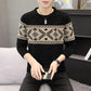 Chenille Autumn and Winter Men's Round Neck Sweater Thickened Warmth Fashion Sweater Men's Sweater