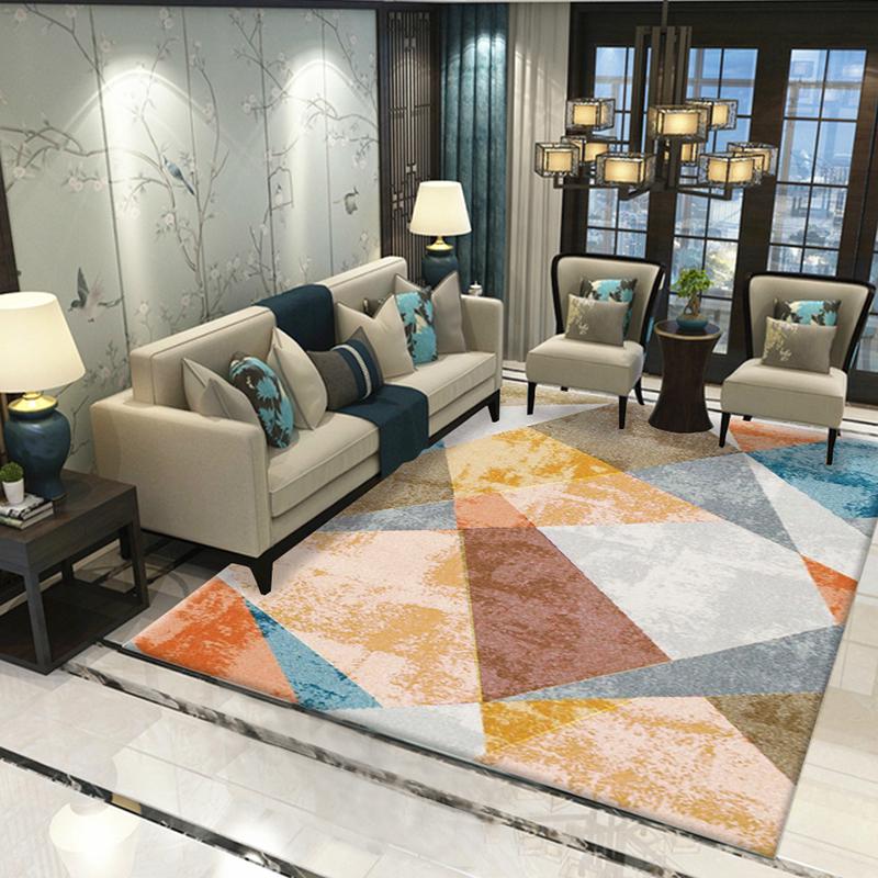Nordic Modern Carpet Geometric for Bedroom Rug Livingroom Carpet Parlor Tapete Metal Wind Mat