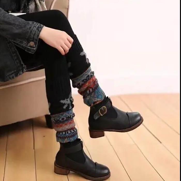 British Wind Torsion Paradise Deer Snowflake Socks Set Female Autumn and Winter Piles Bunch The Legs Wearing Stovepipe