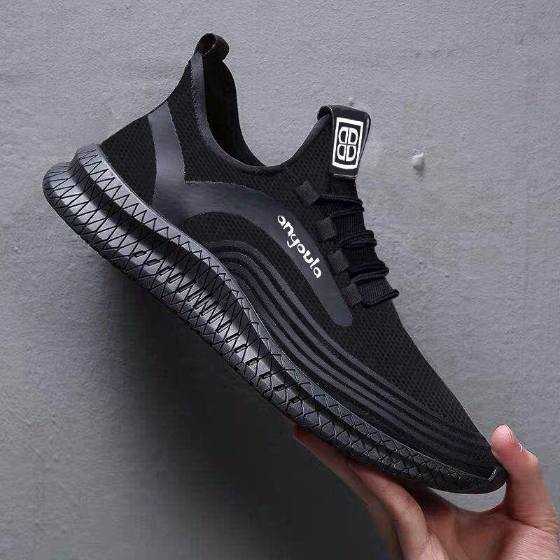Men's Sports Shoes Spring Summer Breathable Leisure Running Sneakers Mesh Woven Lace-up