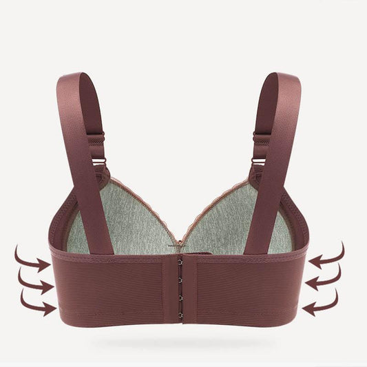 Female Beauty Back Gathering Anti-Sagging Bra Thin Section Receiving Breast No Steel Ring Sexy Lace Lightweight Soft Bra