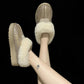 Snow Boots Women's Fur One Low Cut Plus Velvet Thickened Non-slip Wool Cotton Boots Winter Warm Cotton Shoes
