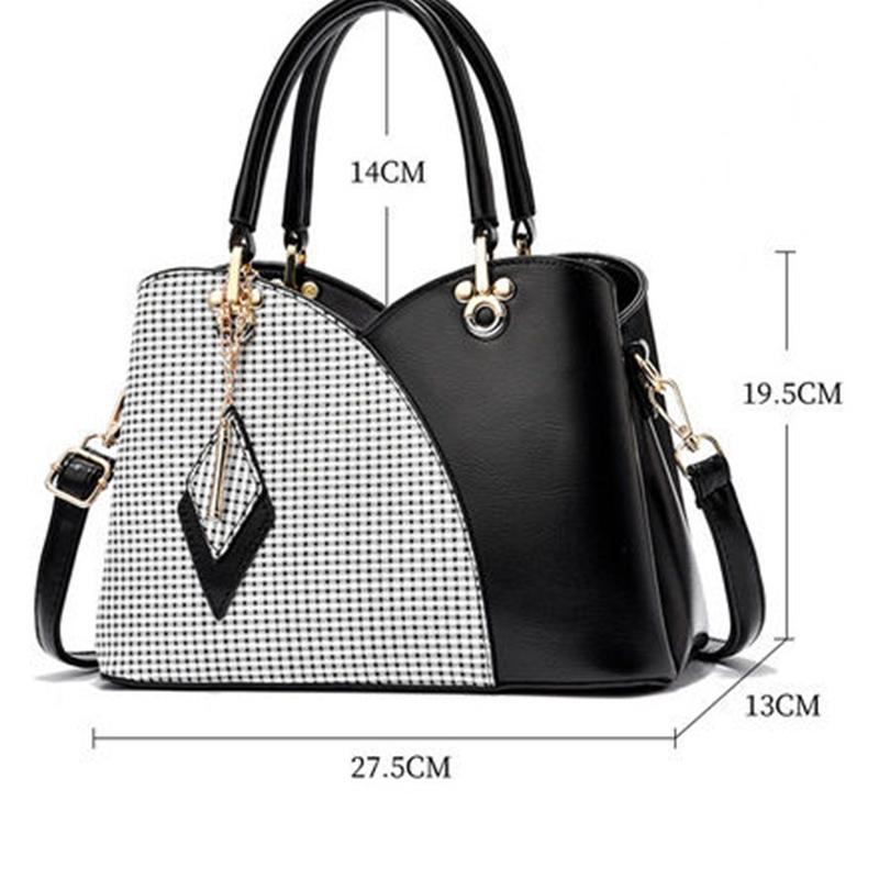 Eather Handbags European and American Fashion Temperament Handbags Large-capacity Color-blocking One-shoulder Messenger Bag