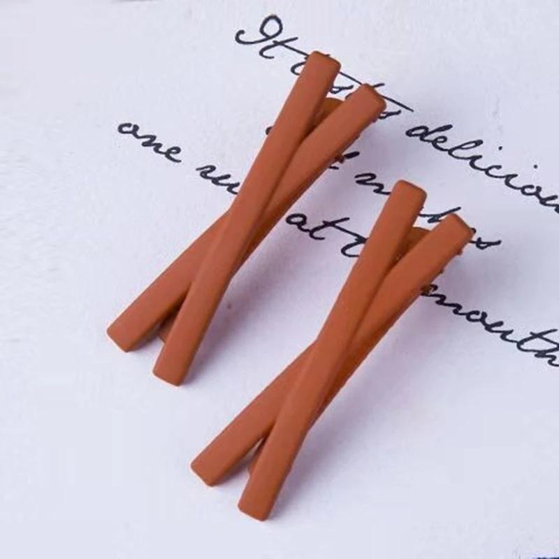 Candy-colored Frosted Hairpin Simple and Cute Cross-side Clip Girl Word Clip Bangs Clip Children's Hairpin Hair Accessories