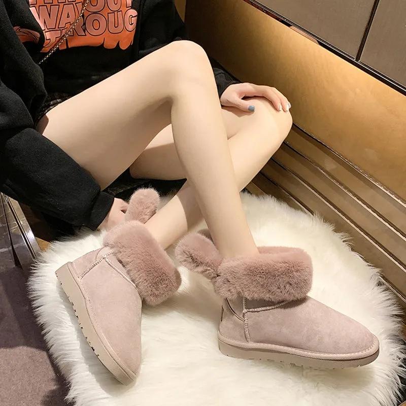 Rabbit Ears Snow Boots Women Winter Plus Velvet Thick Wild Korean Version of Short Tube Cotton Shoes Warm Shoes Women