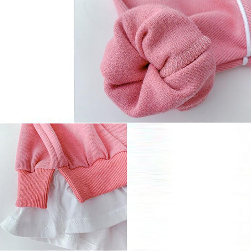 Girls' Suits Spring and Autumn Vacation Two-piece Sweater Long Pants Little Girls Loose Solid Color Two-piece Sweater Sets Casual Wear