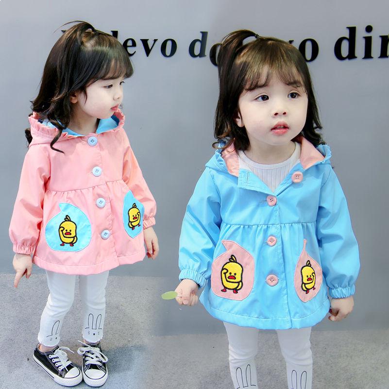 Children's Windbreaker Jacket Girls Clothes Baby Hooded Outerwear Autumn Kids Clothing Coat Jacket