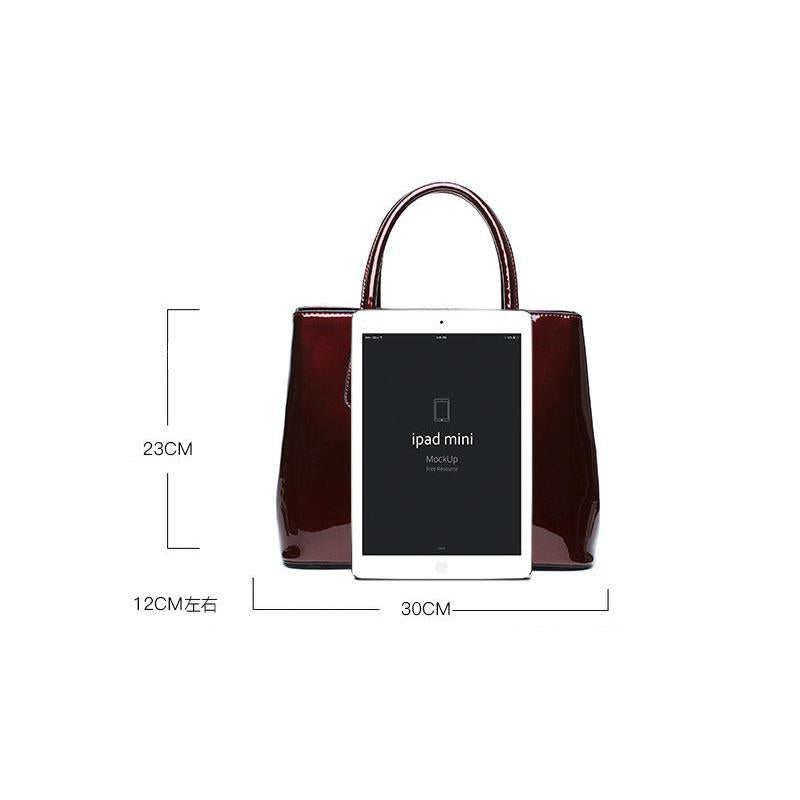 Fashion Minimalist Patent Leather Handbag Female Bright Skin Wild Messenger Bag Women Shoulder Bag