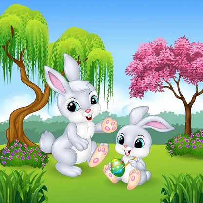 Diamond Painting Full of Diamond Dot Stickers Diamond Cross Stitch Cartoon Bedroom Children's Small Cute Rabbit