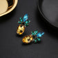Creative Jewelry Rhinestone Crystal Pineapple Stud Earrings Personality Fruit Earrings