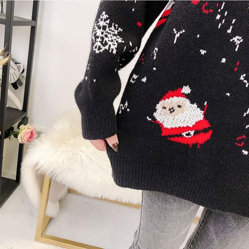 Winter Warm New Women Long Sweaters Section Net Red Women's Christmas Sweaters Hooded Pullovers Wind Winter Christmas Coats