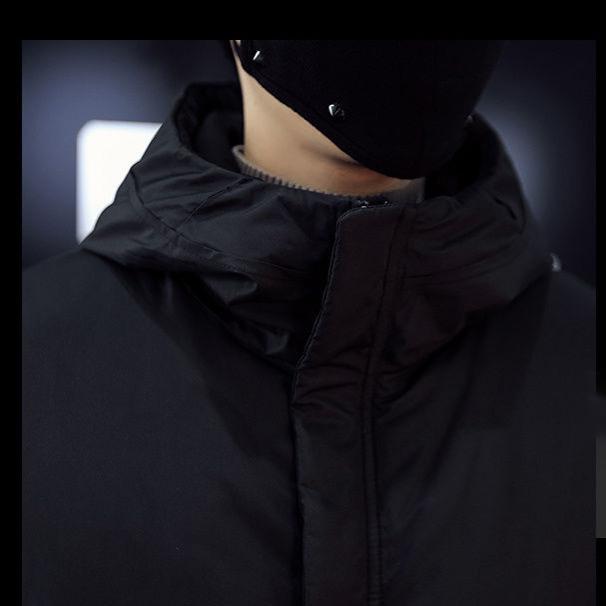 Winter Mid-length Padded Jacket Men's Thick Plus Size Down Padded Jacket Korean Style Loose Hooded Padded Jacket Men's Trend