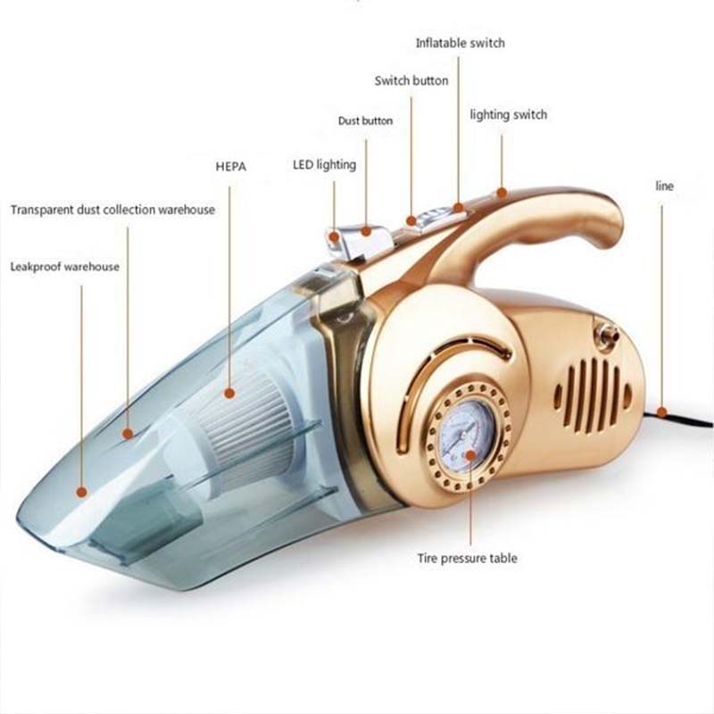 Upgrade 4N1 Portable Vacuum Cleaner USB Rechargeable Cordless Wet Dry Car Wireless Vacuum Cleaner Handheld Vehicle Auto Home Cleaning Tool 12V