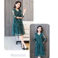 Dress Female Summer Five-point Sleeves Loose Mesh A-line Skirt Light Mature Style Foreign Style Large Size Skirt Summer