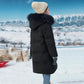 Children's White Duck Down Jacket Girl Mid-length Warm Winter Clothes Plus Fleece Padded Jacket