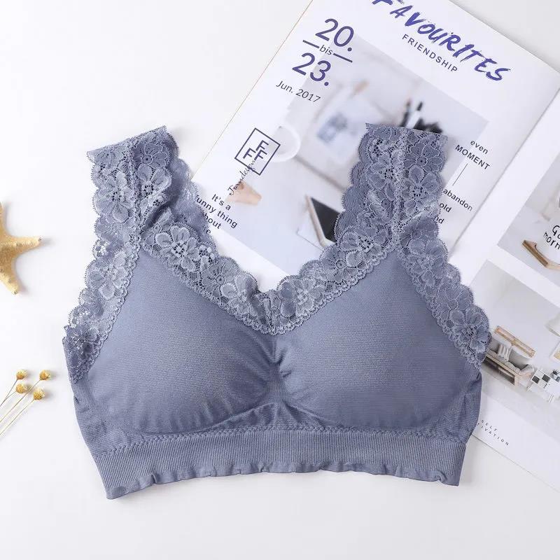 Korean Version Comfortable Breathable Skin-friendly No Steel Ring Gathered Sexy Lace Beautiful Back Elastic Close-fitting Women's Underwear Bra