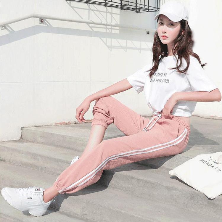 WTEMPO Women Elastic Waist Tie Joggers Pants Casyal Sport Long Sweatpants Loose Casual Baggy Trousers