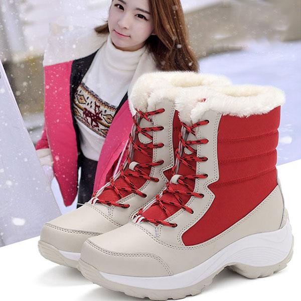 Women Boots Non-slip Waterproof Winter Ankle Snow Boots Women Platform Winter Shoes with Thick Fur Botas Mujer Thigh High Boots