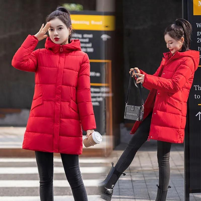 Down Cotton Padded Jacket Women's Winter Long Cotton Padded Jacket Hooded To Keep Warm and Wear Cotton Padded Jacket Women's Jacket
