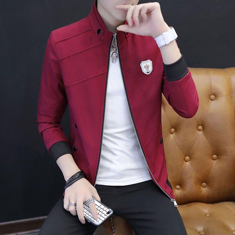 Jacket Men Autumn Casual Solid Fashion Slim Zipper Bomber Jackets Men Overcoat Mens Pilot Jackets