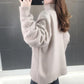 Autumn Winter Thick Sweater Women Knitted Ribbed Pullover Sweater Long Sleeve Turtleneck Jumper Soft Warm