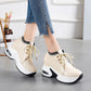 Inner Increase Women's Shoes Summer and Autumn White Shoes Korean Students All-match Casual Shoes Thick-soled Single Shoes