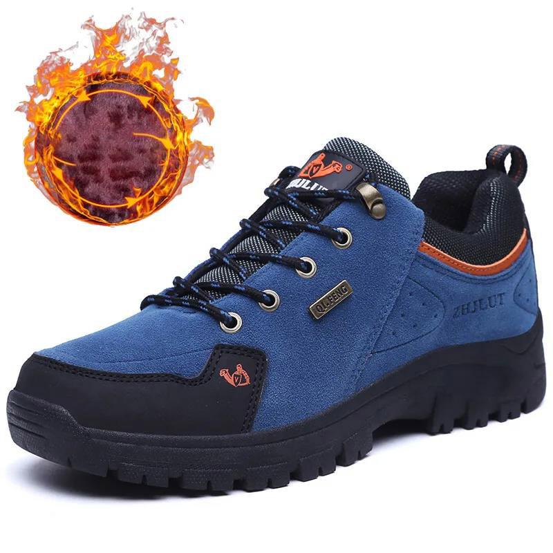 Winter Men's Shoes Hiking Shoes Plus Velvet Warm Outdoor Sports Shoes Large Size Non-slip and Waterproof Travel Shoes