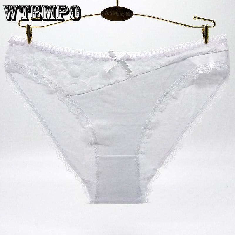 WTEMPO 6 Pcs/Lot Lace Panties Briefs Lingerie Underwear Women Floral Female Ladies Girls Cotton