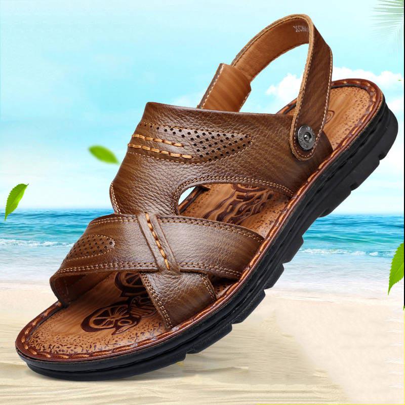 Summer Breathable Men's Sandals Soft Sole Wearresistant Sandals Men's Leisure Beach Slippers