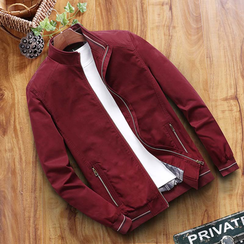 Men's Thin Jacket Spring and Autumn Stand-up Collar Jacket Middle-aged Casual Wear Top