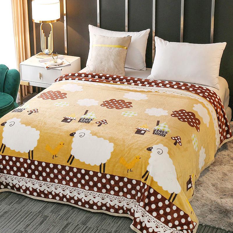 Winter Plus Velvet Bed Sheet Single Double Blanket Coral Velvet Flannel Bed Sheet Velvet Blanket Double-sided Velvet Bed Blanket
