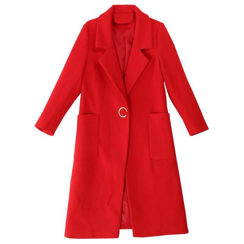Women Woolen Coat Outerwear Autumn Winter Clothing Fashion Warm Woolen Blends Female Woolen Jacket