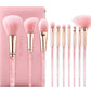 1set pink 7Pc/set Mini Makeup brush Set cosmetics kit make up brush Kit with Iron Metal box