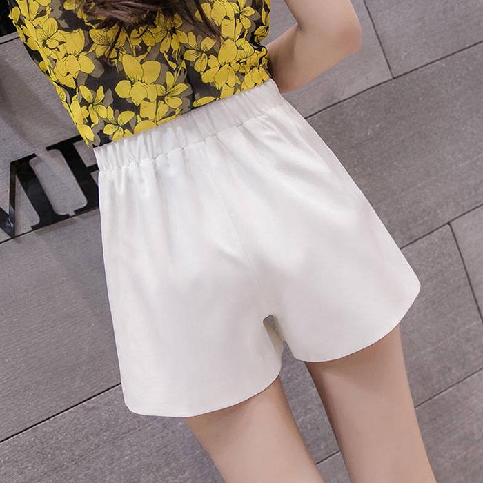 Women Elasticated High-waist Chiffon Shorts Anti-light Thin Students Casual Mini A Pants