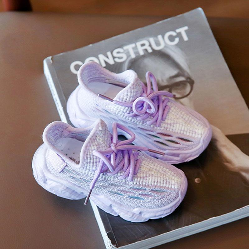 Children's Sports Coconut Shoes Breathable Summer Tide Korean Girls Fly Woven Mesh Girls Net Shoes Spring and Autumn