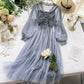 Women Casual Elegant Dress Hollow Out Lace Dress High Waist Two Pieces V Neck Lace Hollow Out Slim Midi Dress Backless Maxi Dress