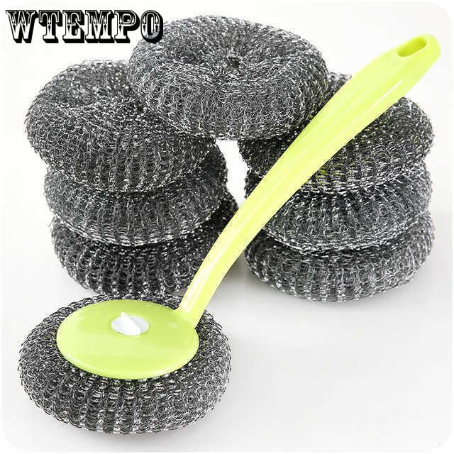 Brand Wire Ball Cleaning Brush Multi-purpose Long Handle Pot Dish Bowl Wash Kitchen Tool