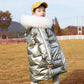 Girls' Warm and Windproof Down Jacket Disposable Mid-length Clothes Winter Thick White Duck Down Jacket