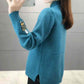 Autumn and Winter Half Turtleneck Sweater Loose Large Size Knitted Bottoming Shirt Jacquard Cute Style Female Top