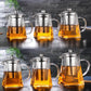 1PC Steep Glass Teapot Clear Tea Strainers Heat-resistant Stainless Steel Filter With Infuser