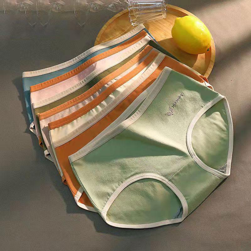 4PCS Girls Cute Underwear Ladies Sexy Underwear Cotton Graphene Antibacterial Inner Crotch Mid-waist Breathable Underwear Panties