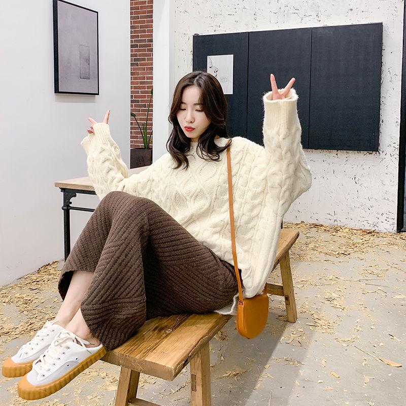 Pofulove Candy Color Cute Sweater Female Winter Fairy Harajuku Style Knitted Sweater Thicken Top