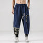 Chinese Style Linen Cotton Casual Pants Embroidery Tooling Bloomers Male Hip-hop Retro Style Tang Suit
