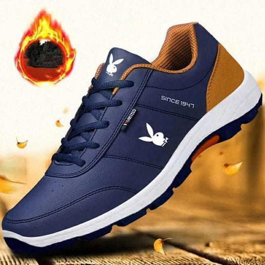 Men Winter Cotton Sports Shoes Men's Shoes Breathable Leather All-match Men's Shoes Dad Shoes Non-slip Work Shoes