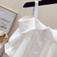 Sling One-shoulder Blouse Women's Ruffled Mid-sleeve Off-shoulder Shirt Chiffon Shirt Off-shoulder Sling Shirt Sweet and Cute