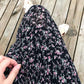 Floral Print Pleated Midi Skirt Women Elastic High Waist Skirts Spring Summer 2020 Elegant Female