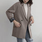 Spring Autumn Women Solid Color Jackets Chic Button Office Suit Coat Ladies Large Size Elegant Outwear