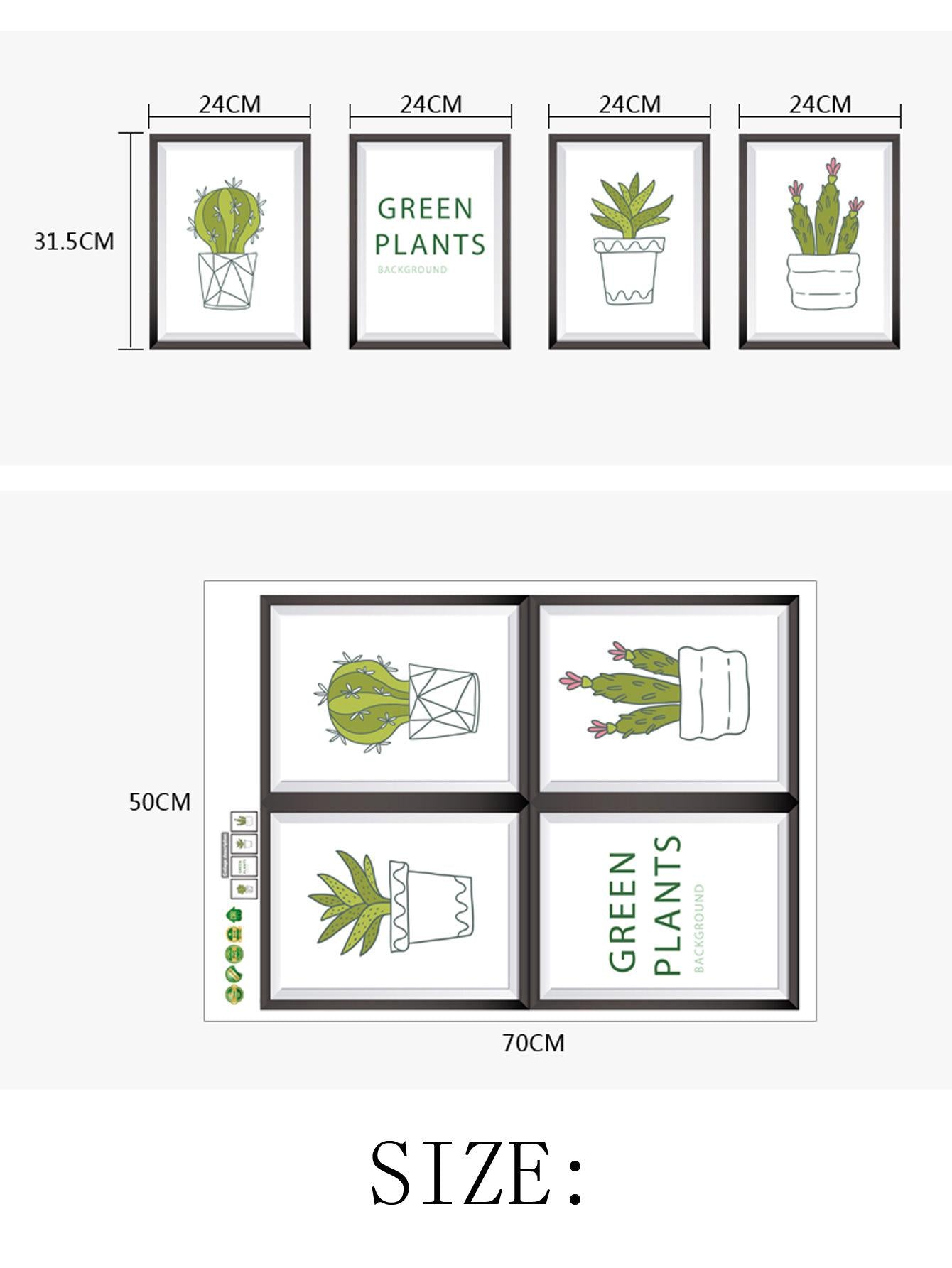 decorative cactus aloe potted creative wall stickers kindergarten wall stickers manufacturers